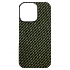 Чехол-накладка Carbon Aramid fiber iPhone 14 Pro (зеленый)