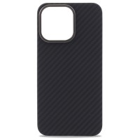 Чехол-накладка Carbon Aramid fiber Magsafe для iPhone 15 Plus (черный)
