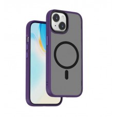 Чехол пластиковый WiWu Protective Case MagSafe для iPhone 15 FGG-011 (фиолетовый-прозрачный)