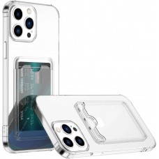 Чехол силиконовый Card Case для iPhone 15 Pro (Прозрачный)
