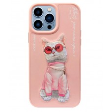 Чехол-накладка Nimmy Cool Glasses Series для iPhone 15 (Розовый)