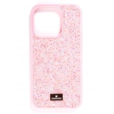 Чехол-накладка Swarovski для iPhone 13 (розовый)