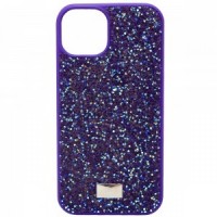 Чехол-накладка Swarovski для iPhone 16 Pro (фиолетовый-темный)