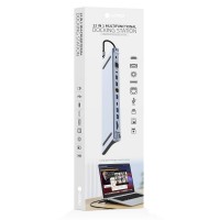 USB-C Хаб COTECi 12in1 16014 TF/SD/2xUSB2.0/2xType-C/USB3.0/Ethernet/2xHDMI/Audio 3.5mm/VGA