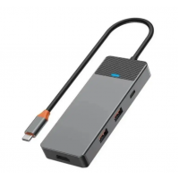USB-C Хаб WiWU Linker A721HD 2xUSB3.1+USB-C+PD(100W)+SD/TF+HDMI (Серый)