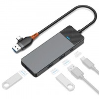 USB-C/USB-A Хаб Wiwu Linker A431C 4in1 3xUSB3.0/USB-C(PD100W)
