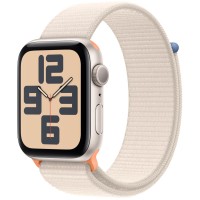 Apple Watch SE 2, 40 мм, корпус из алюминия цвета "Сияющая звезда", ремешок Sport цвета «Сияющая звезда».