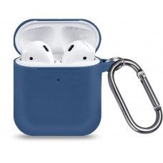 Чехол силиконовый для Apple Airpods 1/2 Silicone Case (Lake Blue)
