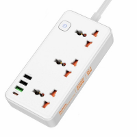 Сетевой фильтр HOCO AC8A 2500W PD30W/QC3.0, Type-C+3xUSB-A+3x220V 1.5м (Белый)