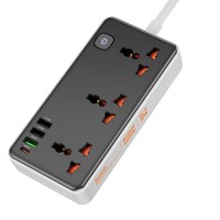 Сетевой фильтр HOCO AC8A 2500W PD30W/QC3.0, TypeC+3xUSB-A+3x220v 1.5м (Черный)