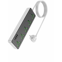Сетевой фильтр HOCO AC13A 3*USB(5V;3.4A)/USB-C(5V;3.4A)/5*220V (Черный)