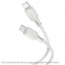 Кабель HOCO X101 Type-C to Type-C 60W 1m (серый)