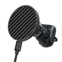 АЗУ Carbon Magnetic Car Charger 15W (Черный)