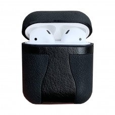 Чехол TPU LEATHER SOFT для Apple Airpods (черный)