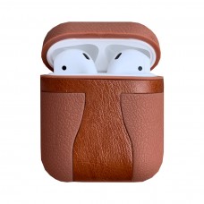 Чехол TPU LEATHER SOFT для Apple Airpods (светло-коричневый)