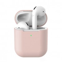 Чехол силиконовый для Apple Airpods 1/2 Silicone Case (Pink Sand)