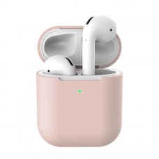 Чехол силиконовый для Apple Airpods 1/2 Silicone Case (Pink Sand)