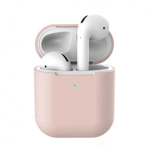 Чехол силиконовый для Apple Airpods 1/2 Silicone Case (Pink Sand)
