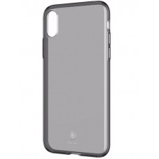 Чехол силиконовый Baseus для iPhone XS Max Simplicity (черный-прозрачный)