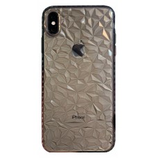 Бампер силиконовый с узором для iPhone Xs Max (черный)