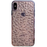 Бампер силиконовый с узором для iPhone Xs Max (прозрачный)