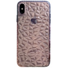 Бампер силиконовый с узором для iPhone Xs Max (прозрачный)