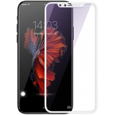 Защитное стекло 6D для iPhone X белый (БЕЗ УСТАНОВКИ)