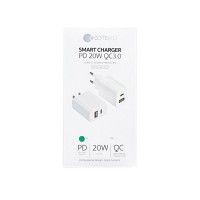 Адаптер питания CoTEetci CS8870-U 20W USB-A+USB-C (Белый)